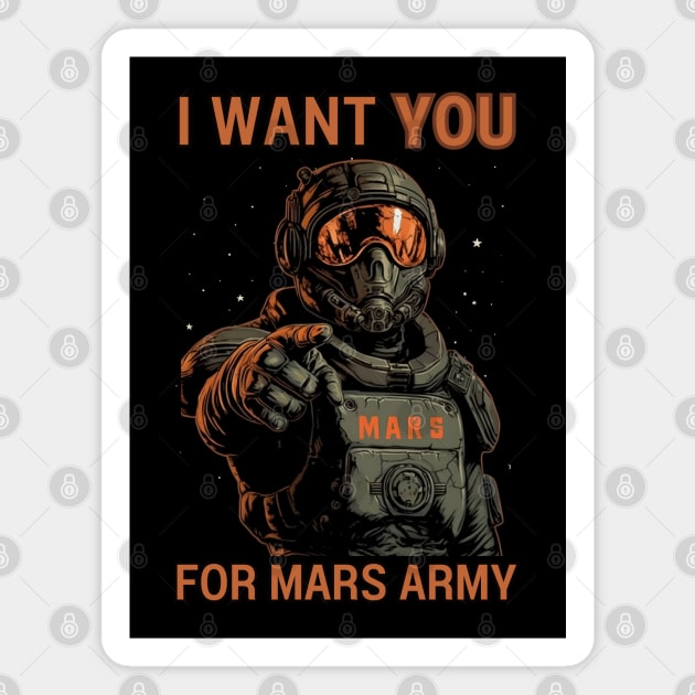 I Want You For Mars Army - Mars Marine - Sci Fi Magnet by Fenay-Designs